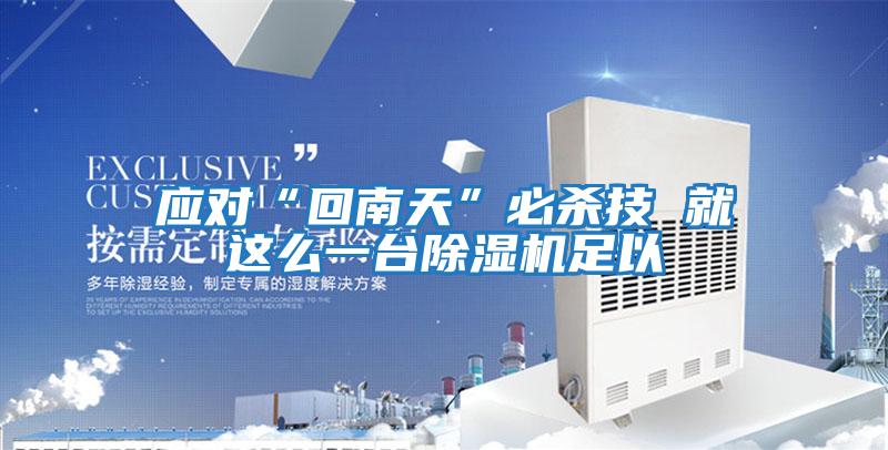 應(yīng)對“回南天”必殺技 就這么一臺除濕機足以