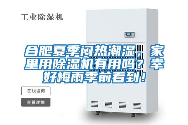 合肥夏季悶熱潮濕，家里用除濕機(jī)有用嗎？幸好梅雨季前看到！