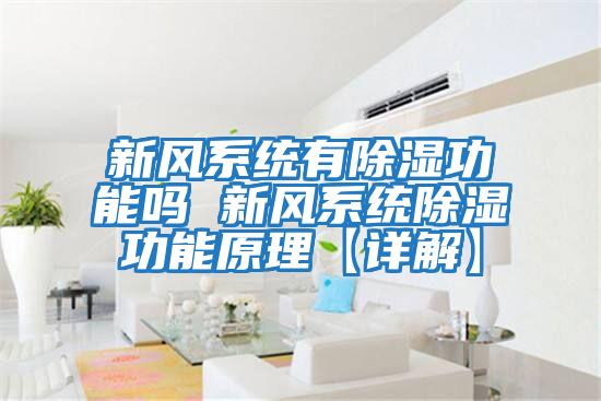 新風系統有除濕功能嗎 新風系統除濕功能原理【詳解】